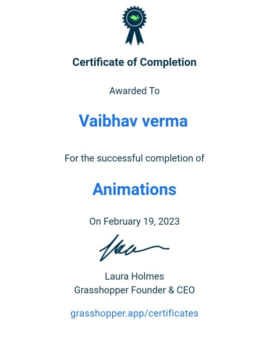 Certificate in Certificates-Animations